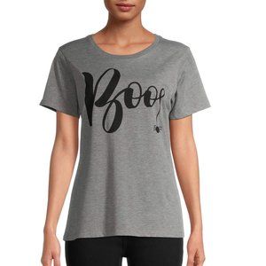 Womens BOO! Halloween T-Shirt  Size Small Med  Ghost Gray  NWT